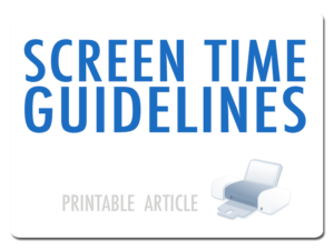 Screen time guidelines for kids
